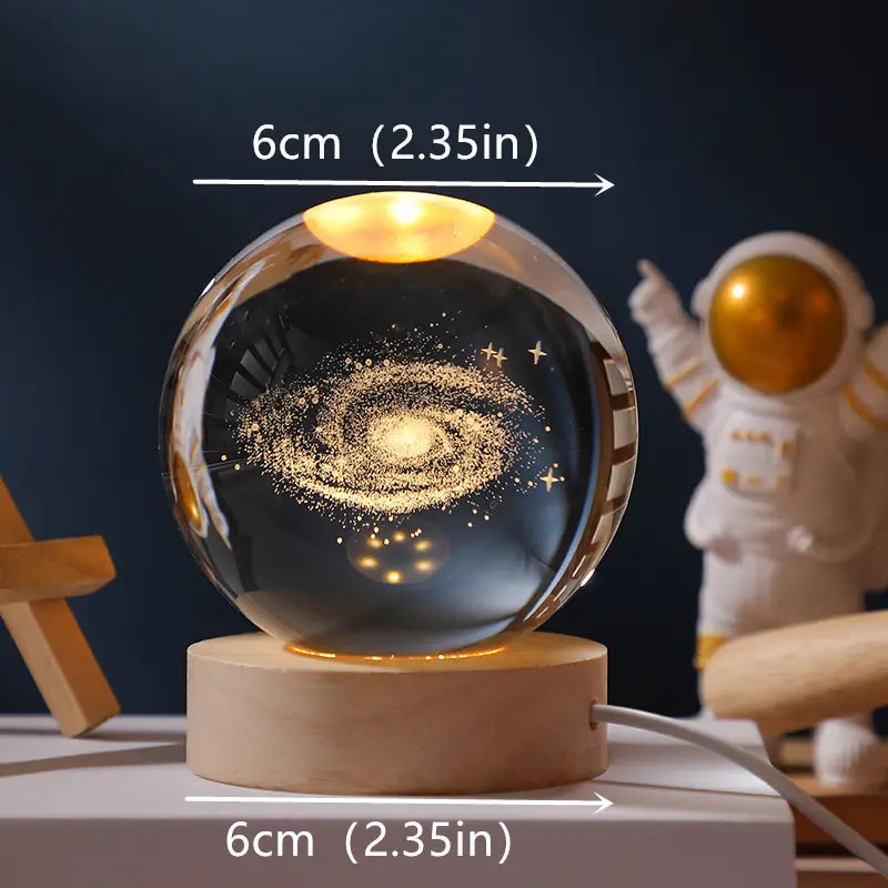 3D Moon Crystal Ball Lamp