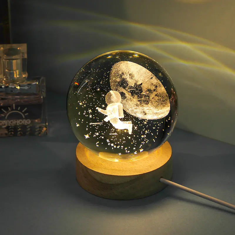 3D Moon Crystal Ball Lamp