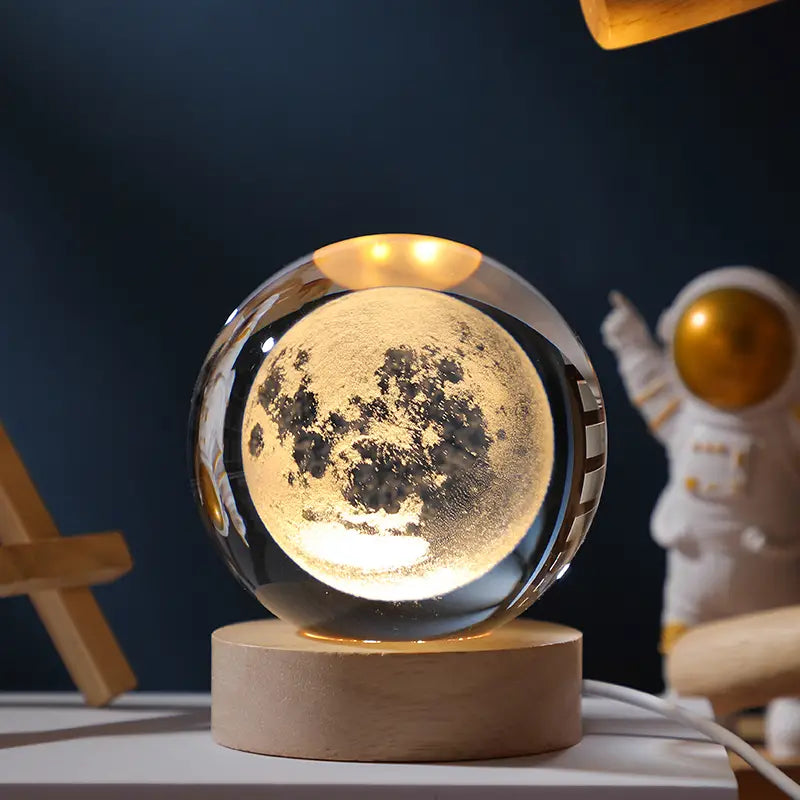 3D Moon Crystal Ball Lamp